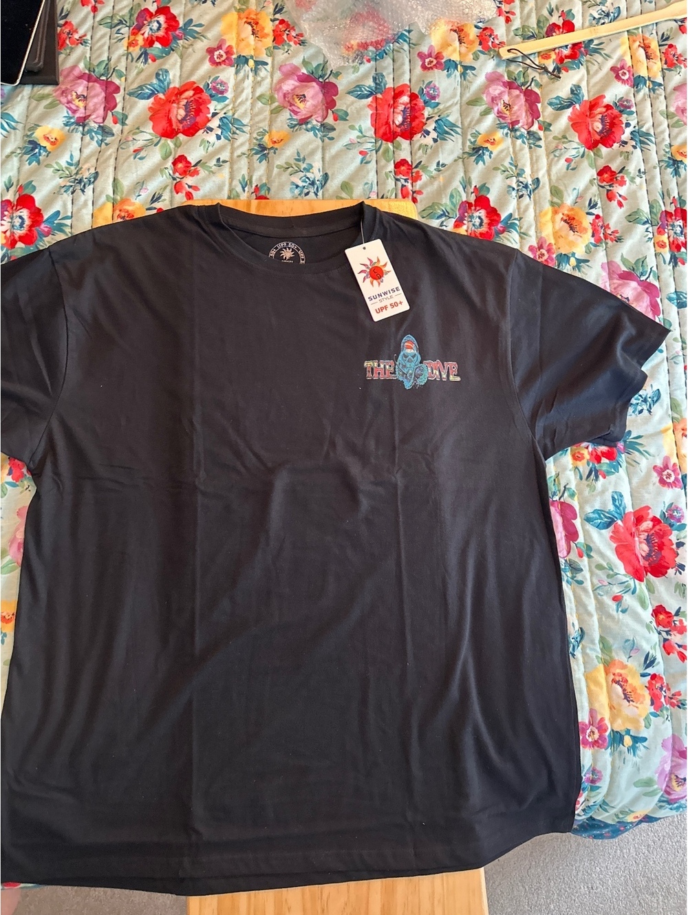 Sunwise Style UPF 50+ 2XL Black “The Dive” T-shirt 100% Prime Cotton TSS-18 NWT